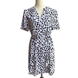 A New Day Black White Tassel Tie Dress Size Small NEW
